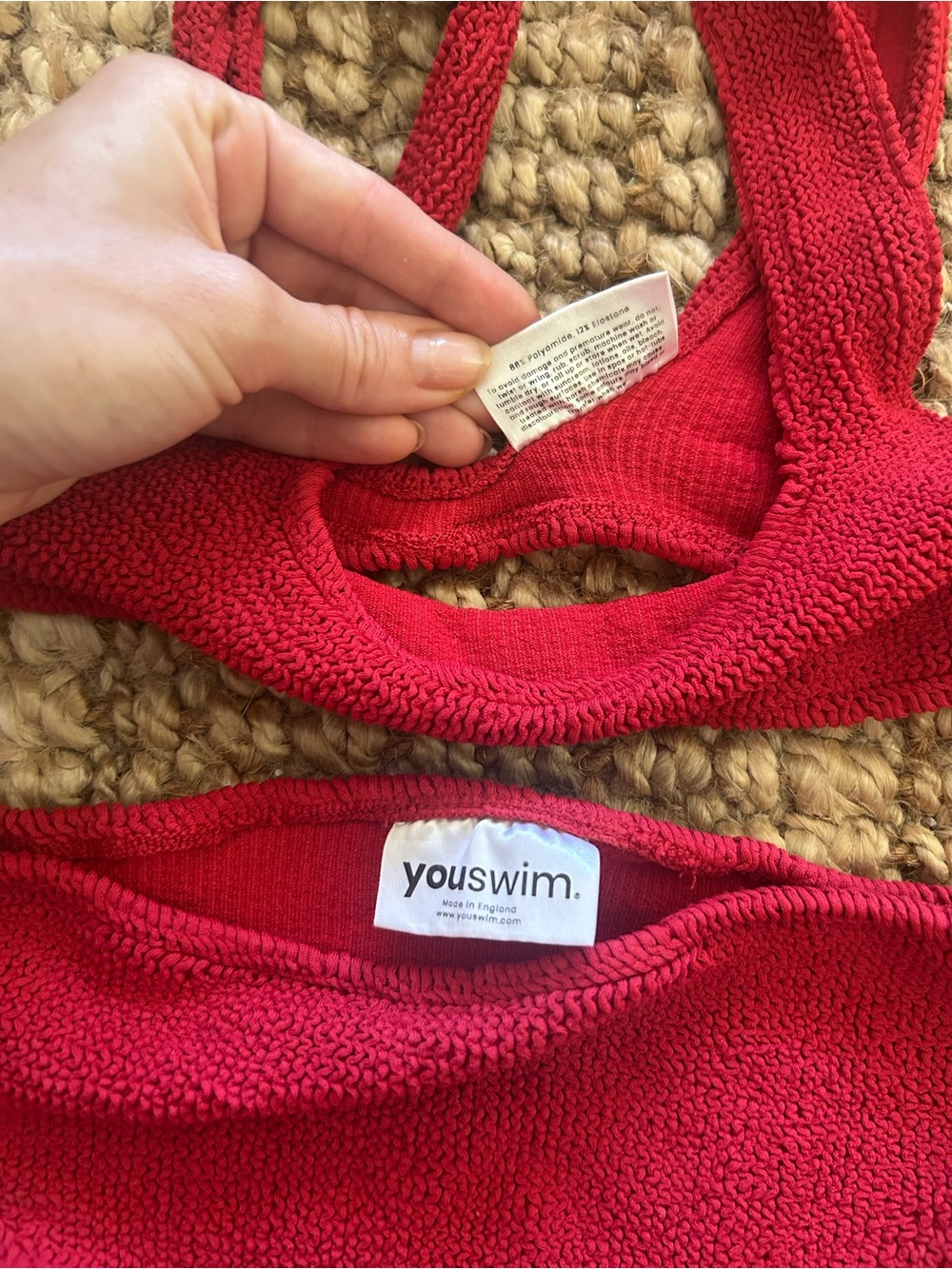 Youswim Red Textured Aplomb Bikini Set - Picture 3 of 5